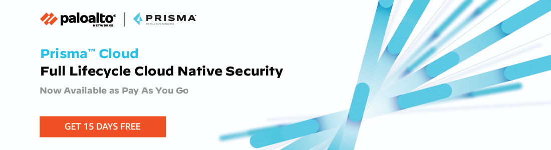 Prisma Cloud, the Cloud Native Security Platform (CNSP) by Palo Alto Networks, is now available on the AWS Marketplace with a Pay-As-You-Go subscription. Start your 15-day free trial today and achieve complete cloud native security across the application lifecycle.